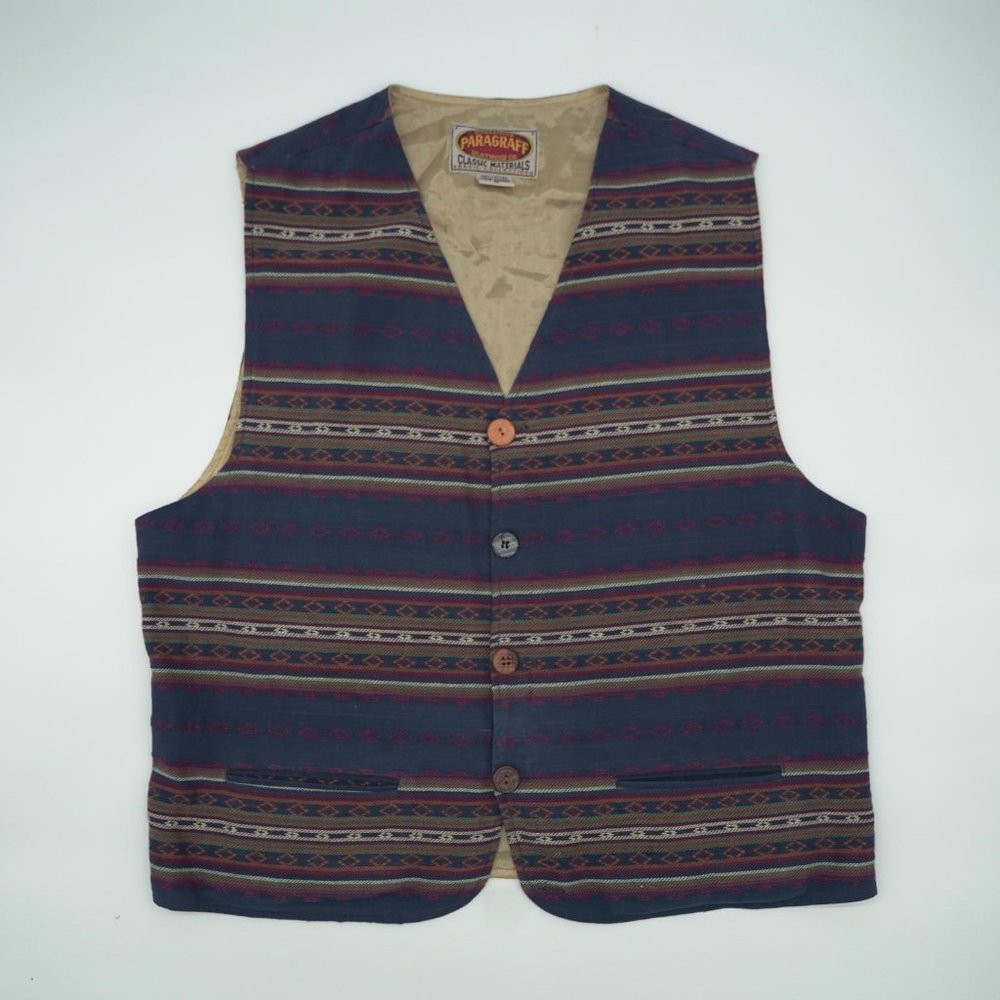 Vintage Paragraff Cotton Multi-Color Vest Size Medium